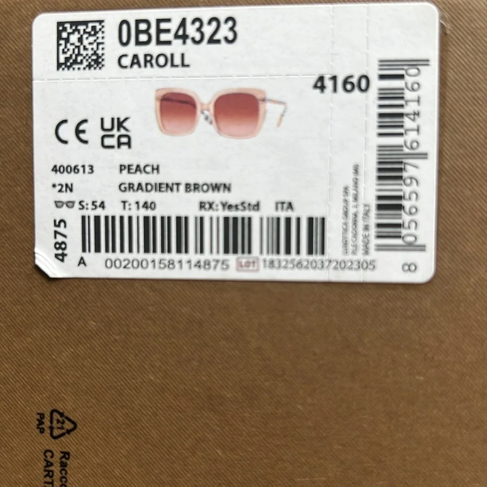 Burberry Caroll Peach Gradient Brown Sunglasses - Picture 12 of 12